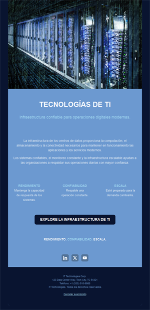 Email de centro de datos e infraestructura