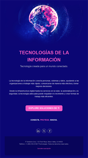 Email morado de tecnologías de la información
