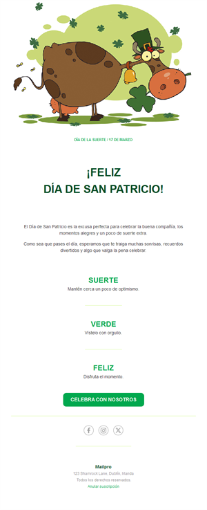 Email divertido de San Patricio