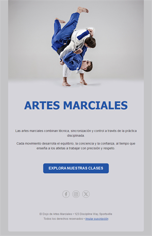 Email de club de judo