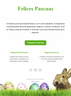 Email sencillo verde de Felices Pascuas