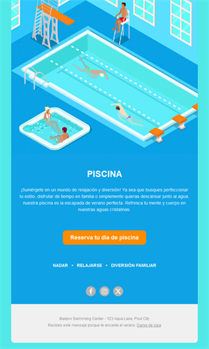 Email de reserva de piscina