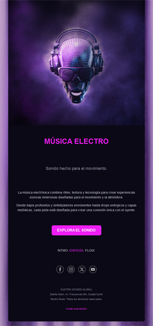 Email de música electrónica