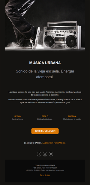 Email de música urbana hip-hop