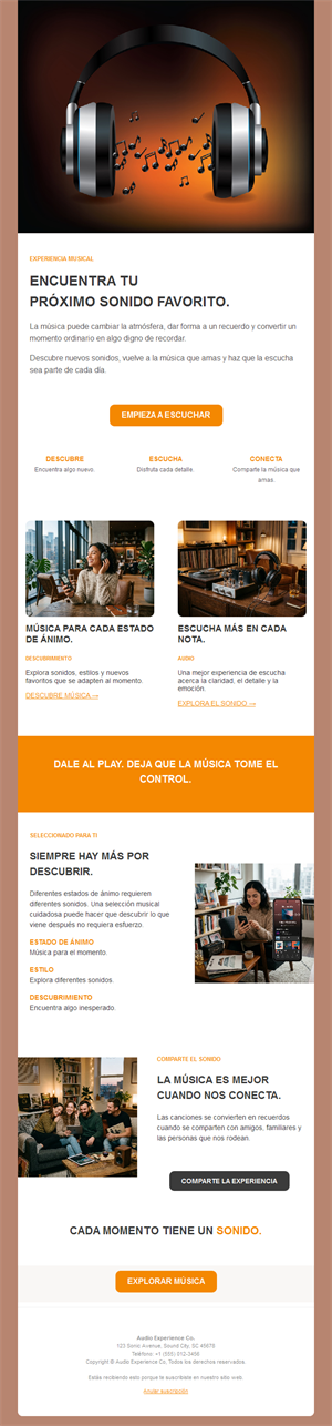 Newsletter de streaming de música