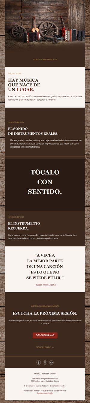 Newsletter de música folk acústica