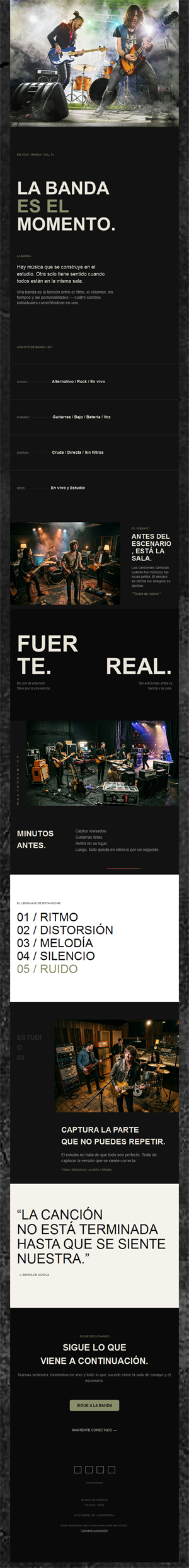 Newsletter de banda de rock